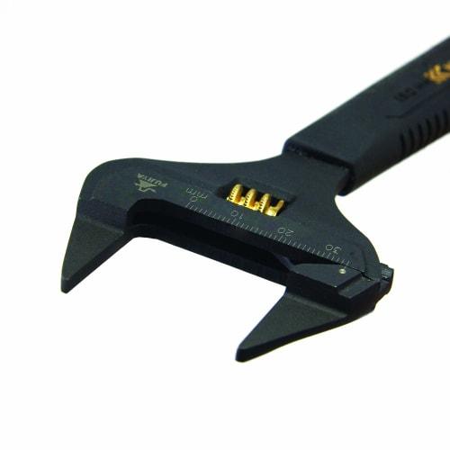Fujiya Thin Tip Adjustable Wrench, Black Gold with Grip, FLT-34-BG