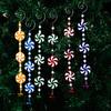 Christmas Tree Pendant Red White Candy Cane Design Hanging Pendant with Bells Candy Bars Beads