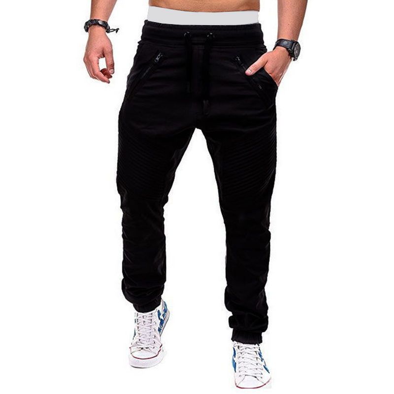 Men's Sports Pants Spring Autumn Trendy Versatile Casual Foot Trousers Fashionable Cotton Woven Sweatpants Men