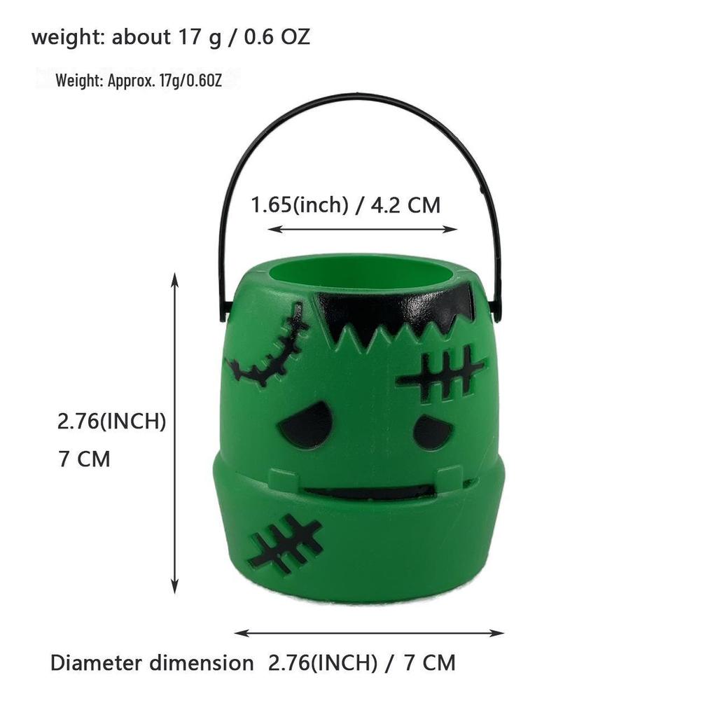 Halloween Pumpkin & Ghost Buckets: Witch, Purple Pumpkin, Skull Decorations