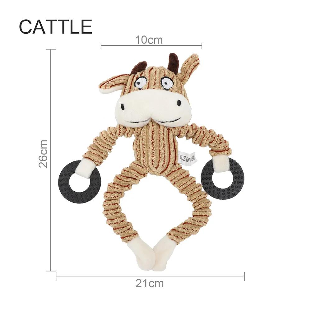 Pet Chewing Animals Donkey Shaped Dog Bite Corduroy Plush Teething Toy for Small Dogs High Quality Pet Training Supplies