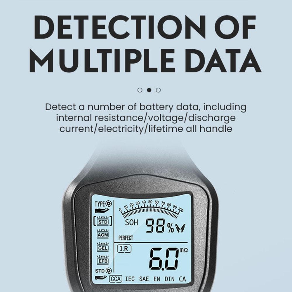 Autobatterietester, intelligenter 12-V/24-V-Autobatterietester, Schnellladestecker, Anlassprüfung, Diagnose-Scan-Tool, LCD-Digitalanzeige