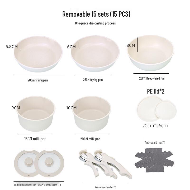

Съемная ручка ZISIZ Набор сковородок