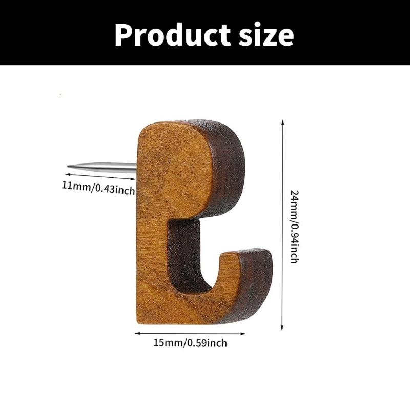20/40Pcs Push Pin Hangers Pin Wall Hook Wood Push Pins Hook Cork Board Decorative Thumb Tacks for Wall Hanging