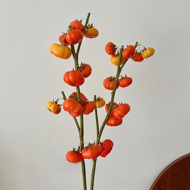 For Harvested Simulation Small Pumpkin Vase Decoration Living Room High-End Faux Een Plant Fruit Desktop Floral Art Decor