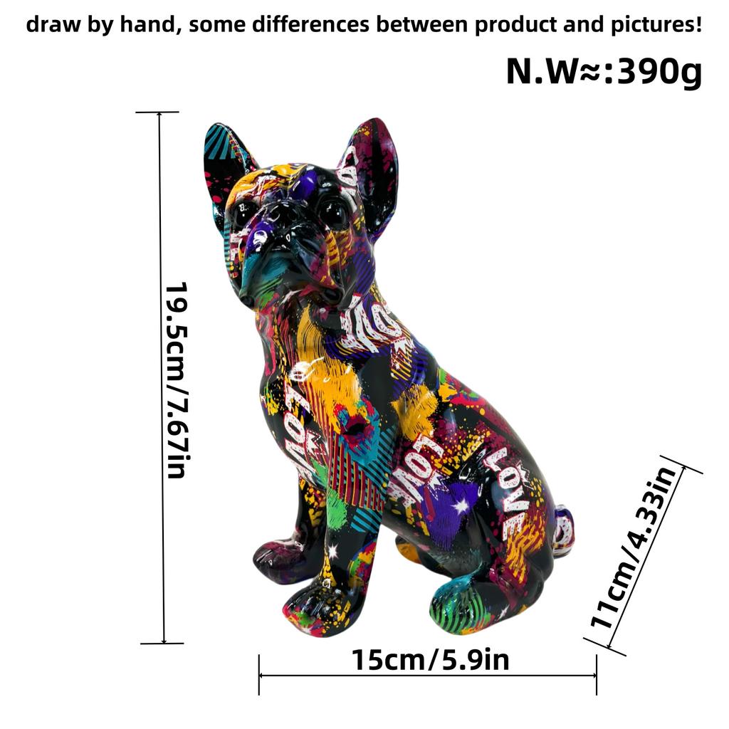 Kreative bunte Bulldogge Handwerk Home Dekorationen Wohnzimmer Büro Desktop Harz Tier Dekorationen
