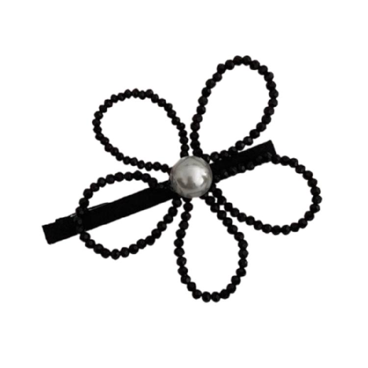 Flower Hair Clip Versatile Hairpin Stylish Flower Barrettes Pearl Flower Hairpin 1 чёрный