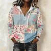 Women's Vintage Print Hoodie Pullover Sweatshirt Long Sleeve with Top