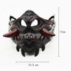 Half Face Japanese Mask Halloween Evil Devil Party Mask Toy Demon Samurai Mask Masquerade Party Wear Accessories