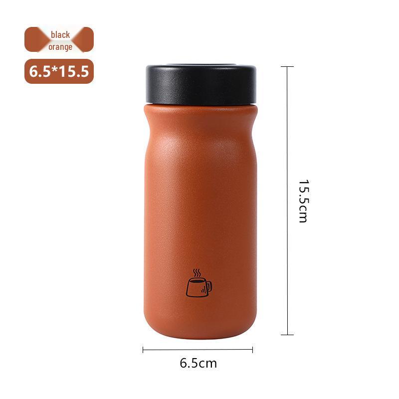 

Portable Stainless Steel Insulated Cup for Female Students - Cute, Compact Travel Mug, Car-Mounted Pocket Water Cup 320ml чорний/помаранчевий