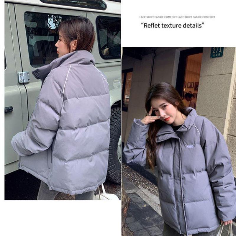 Winter Women's Short Down Jacket Korean Fashion Loose Stand-up Collar Thick Warm Cotton Jacket