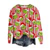 Women's Fashion Round Neck Pullover Top Long Sleeve Tee Christmas Printed Sweatshirt
