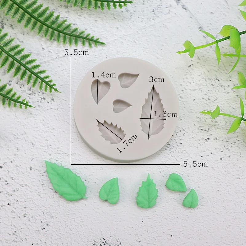 Silicone Resin Molds Christmas Tree Leaves Fondant Mold Cake Decorating Tools Pastry Kitchen Baking Accessories