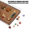 Portable Wood Chesses Game with Gemstones Pieces and Safe Storage Box Suitable for Kids Logics Training and Travel Use