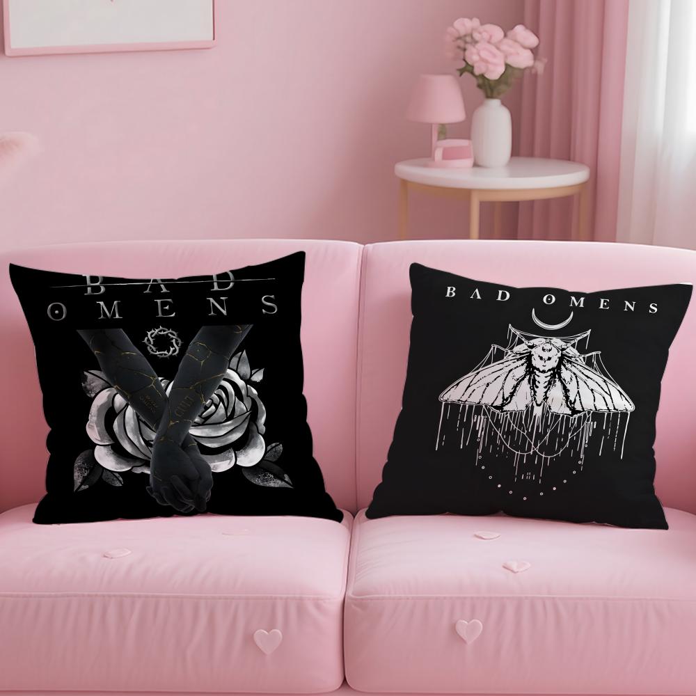 b-Bad Omens band Cushion Cover Comfortable Reversible Pillow Cover Ideal for Car Sofa Bedroom & Beyond