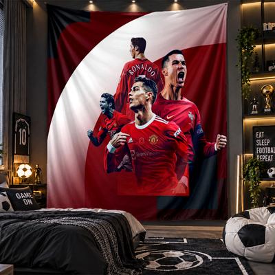 Wall Hanging Tapestry Cristiano Ronaldo Print Cloth for Living Room Bedroom Home Decor