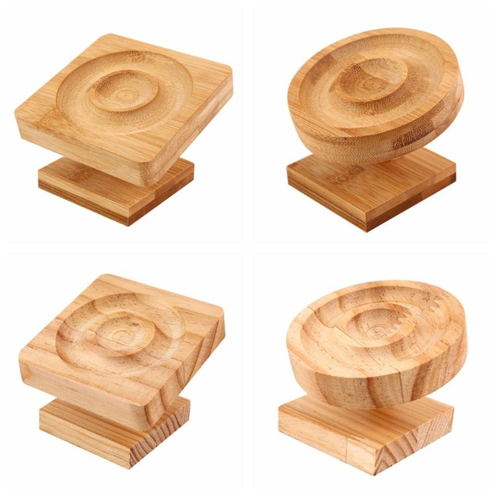 Round Wooden Jewelry Tray Built-in Groove Bracelets Holder Fashion Bangle Display Case  Photo props