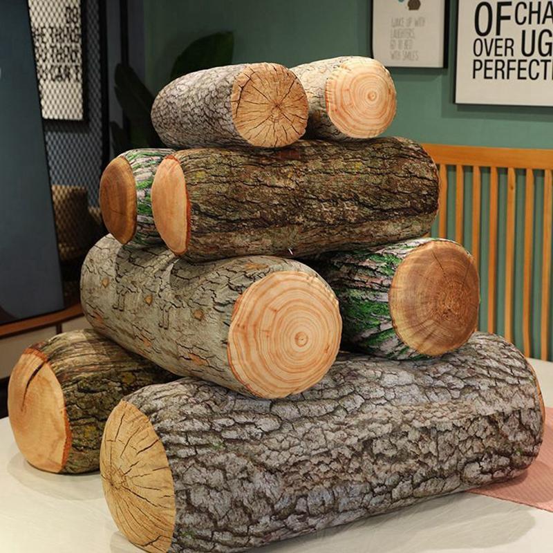 50CM Kreativní plyšová hračka pařez Dlouhý a měkký proužek stromu Polštář na hod Spací komfortní polštář Panenka K narozeninám a svátkům
