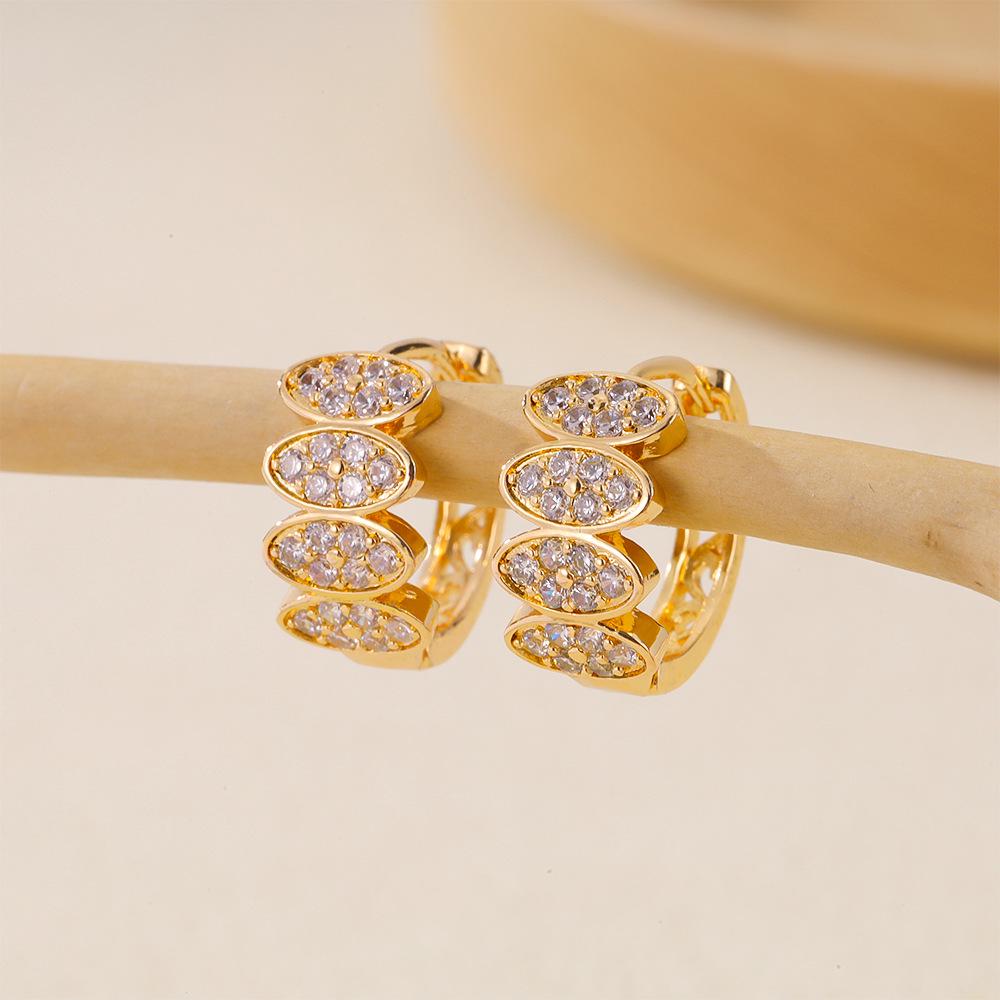 Gold Multi-Style Zircon Hoop Earrings for Women