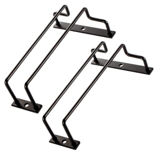 Dianoo 18cm Black Wine Glass Rack, Under-Shelf Wine Glass Holder, Hanging Stemware Rack for Cabinet Kitchen Bar, Set of 2