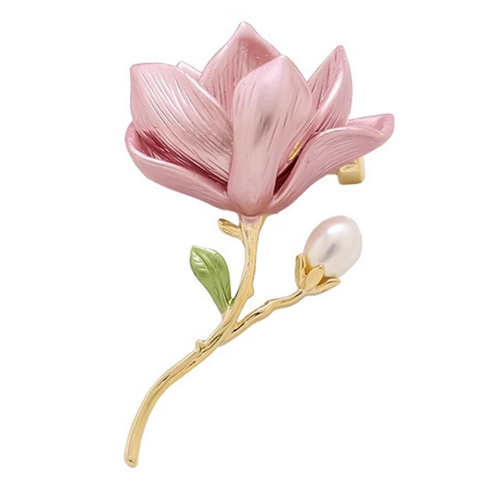 Vintage Magnolia Flower Brooch Elegant Luxury Sense Brooch  Jewelry Accessory