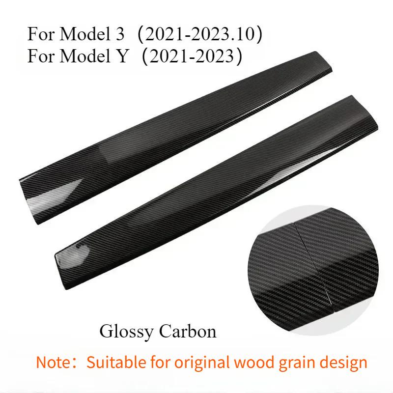 Dashboard Trim Strip for Tesla Model 3 Y Center Console Panel Sticker Cover Carbon Fiber ABS Modely Car Accessories 2017-