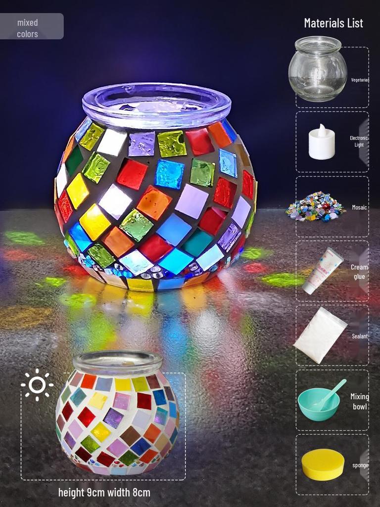 Handgefertigter Mosaikglas-Kerzenhalter - Kreatives DIY-Geschenk für den Lehrertag