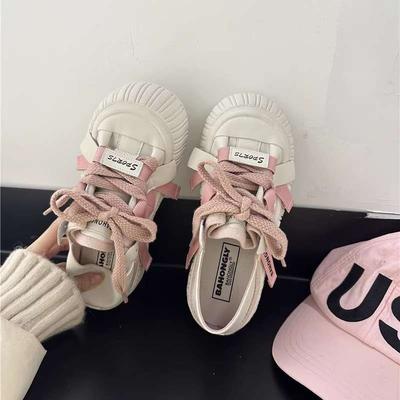 Korean Version of Autumn Little White Shoes Women's New Comfortable Biscuits Platform Bread Women's Shoes Casual Versatile Big Head Shoes Trendy Brand