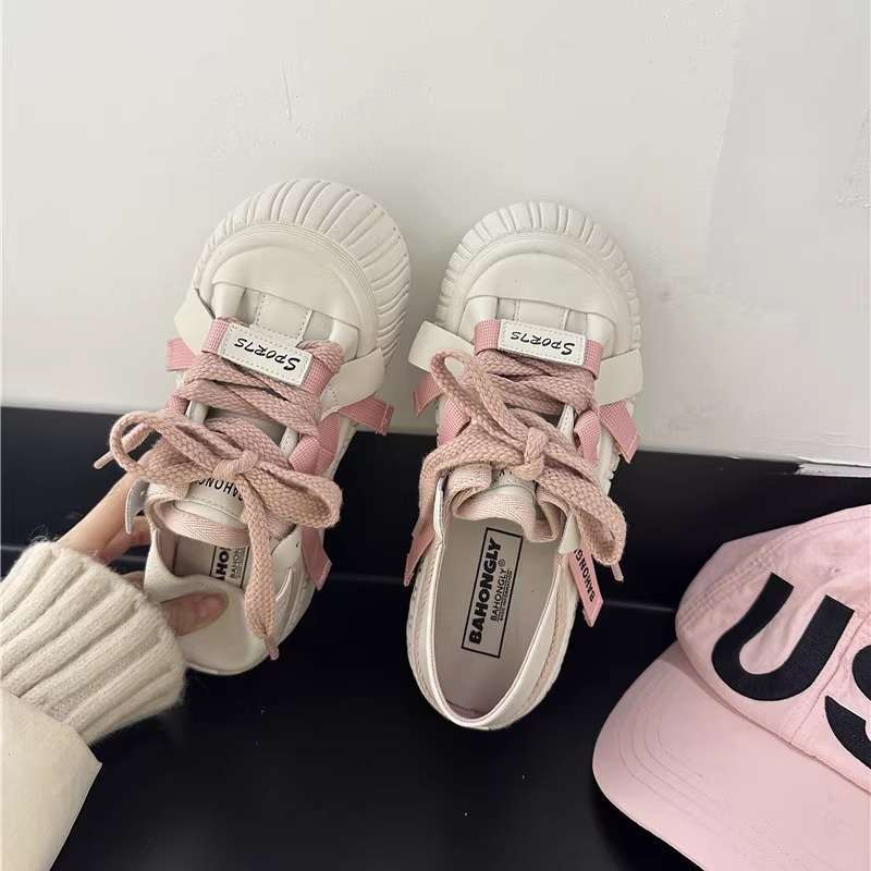 Korean version of autumn little white shoes women's new comfortable biscuits platform bread women's shoes casual versatile big head shoes trendy brand