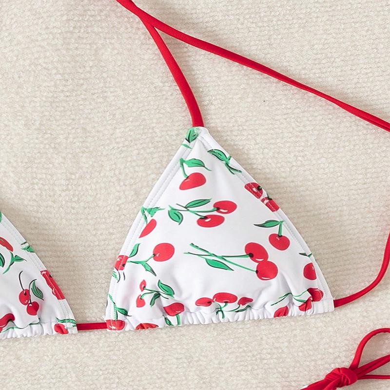 2025 European & American Printed Halter Neck Sexy Bikini Swimsuit - Women's Beach Hot Spring Swimwear