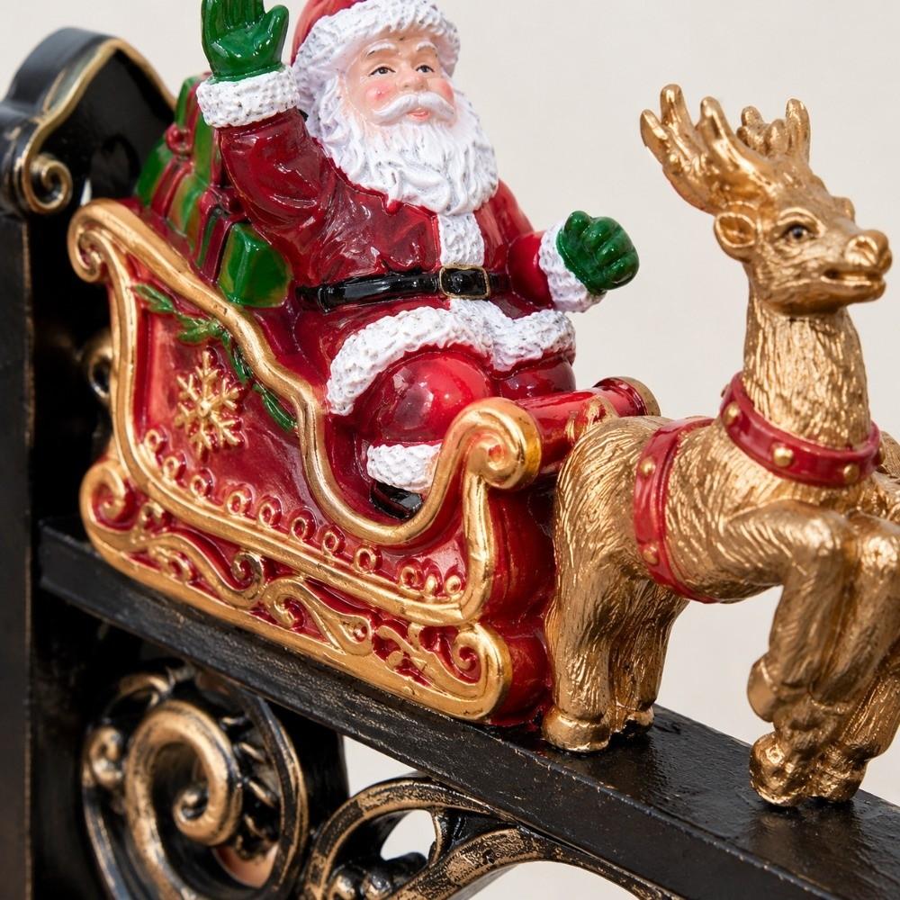 Power-Free Santa Claus Wall Bell Reindeer 3D Wall-mounted Bell Christmas Door Bell Entryway Decor