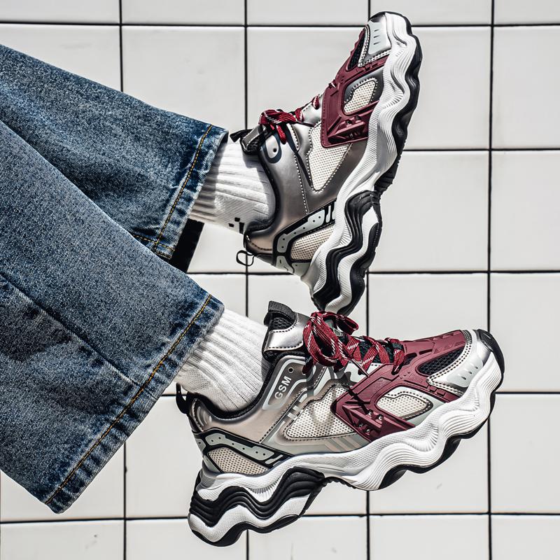 New Men's Fashion Casual Low Top Sports Shoes Students Thick Sole Comfortable Sneakers Boys Male Classic Breathable Basketball Shoes