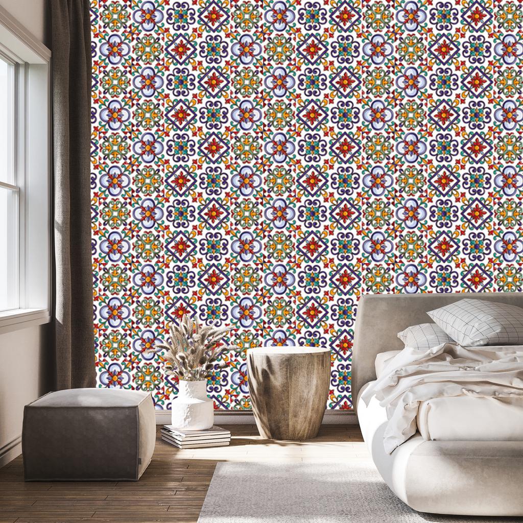 Colorful mosaic and pattern wallpaper for living room and bedroom 50x1000