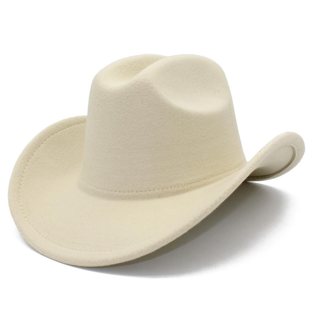 Fashion European and American style jazz hat, men and women couple soft tweed, western cowboy hat, simple light board casual plain top hat