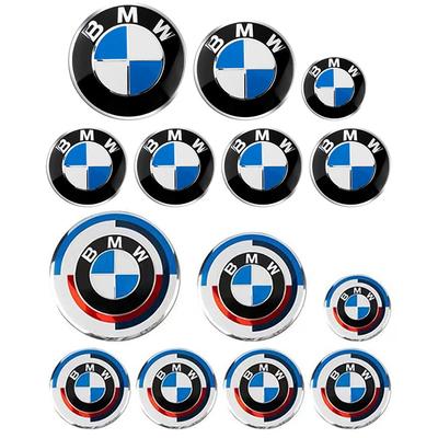 7pcs Emblem Set 82mm 74mm 45mm 56mm 68mm Car Front Hood Logo Rear Trunk Badge Wheel Center Hub Caps Steering Wheel Sticker