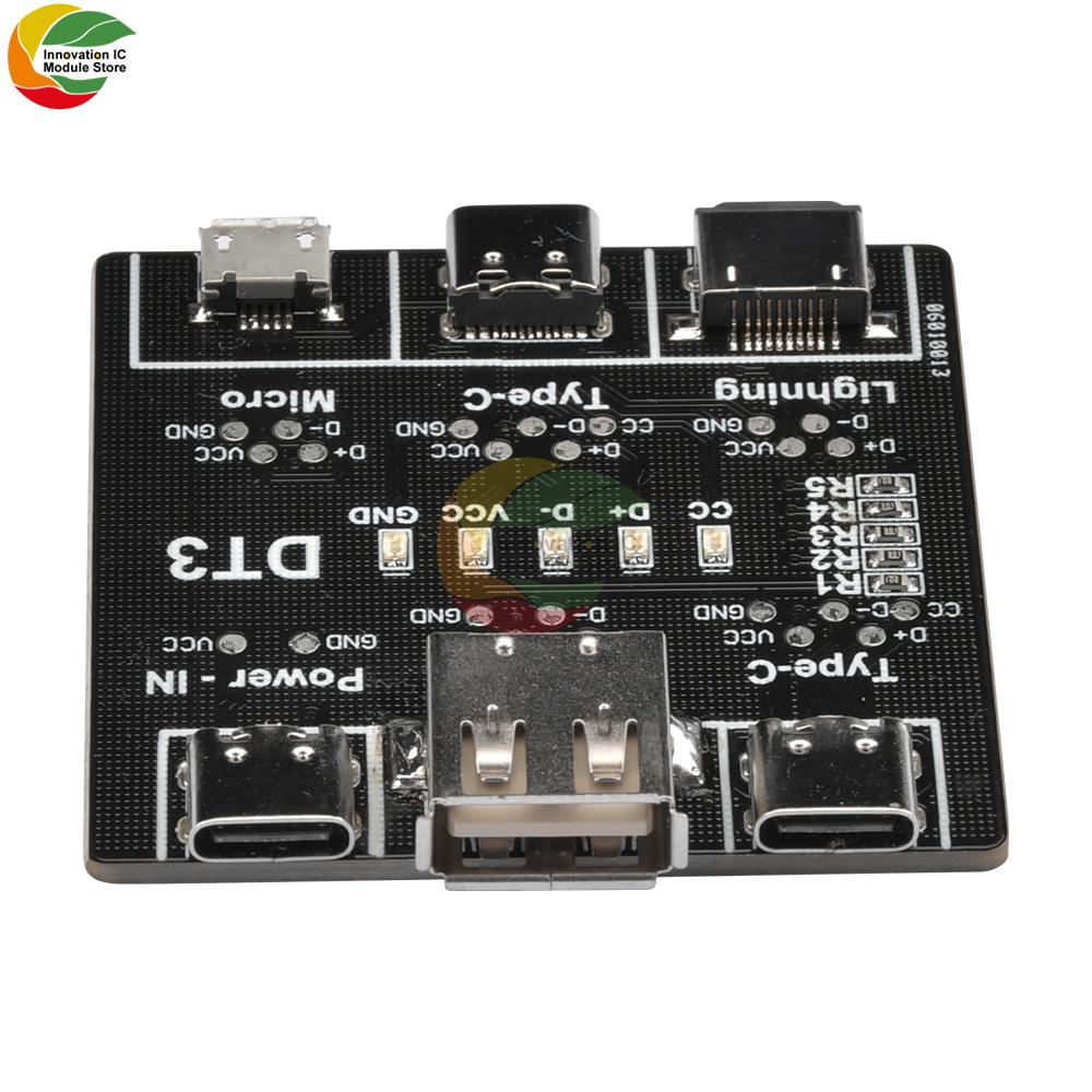 Data Line Detection Board DT1 Micro Type-c Interface USB Data Cable Detection Board Switch USB Data Cable Tester Portable