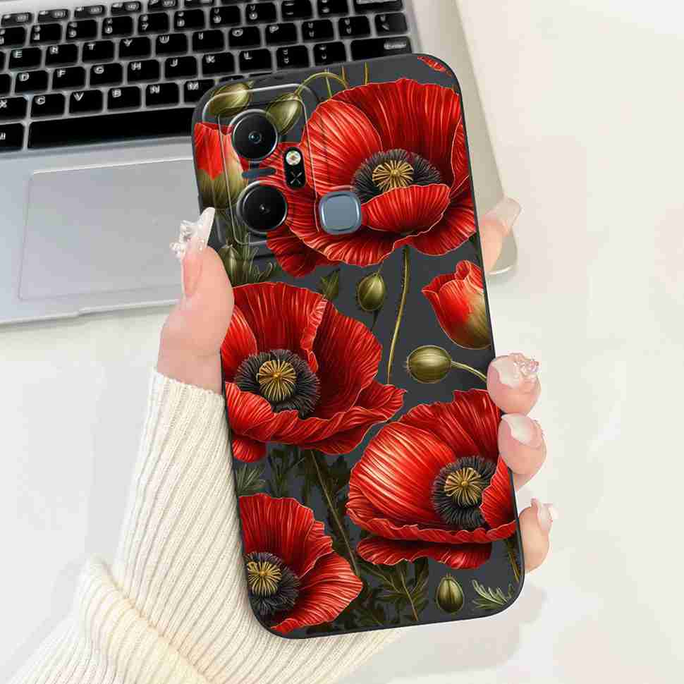 For Infinix Smart 6 Plus X6823C Case Luxury Floral Fashion Soft Silicone Cover For Infinix Smart 6Plus X6823 6.6" Phone Case