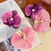 Haarspange mit Orchideenblüte, Haarschmuck, Haaraccessoires im Bohème-Stil, Haarspange mit Blumen und Perlen, Kopfschmuck, Haarnadel mit Orchideenblüte