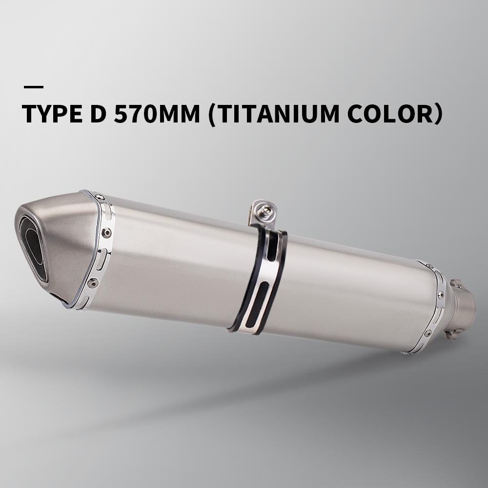 Universel 51MM Motorcykel Rustfrit Stål Udstødningsrør 570mm til ninja400 R3 Z900 S1000RR MT-07 pcx160 duke390 R1