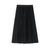 KANO SEIKA Pleated Flared Long Plus Stylish Bottoms for Elastic Perfect for Everyday and Night Solid and Free Black Women's Skirt, Skirt, A-Line,