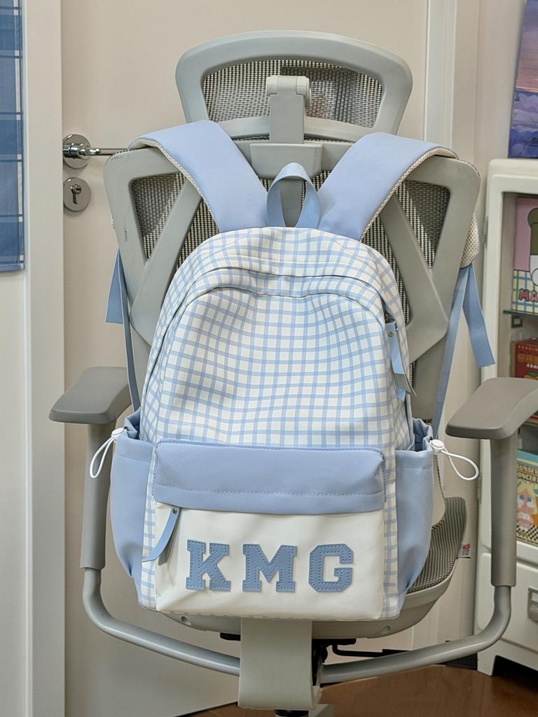 Schoolbag plaid backpack female student schoolbag Korean version large capacity lightweight backpack cute cartoon pain bag new campus bag