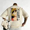 Plus Size One Piece Anime Printed Men and Women Tshirt Casual Parent Child Top Fashion Y2K Harajuku Style Summer Street Wear