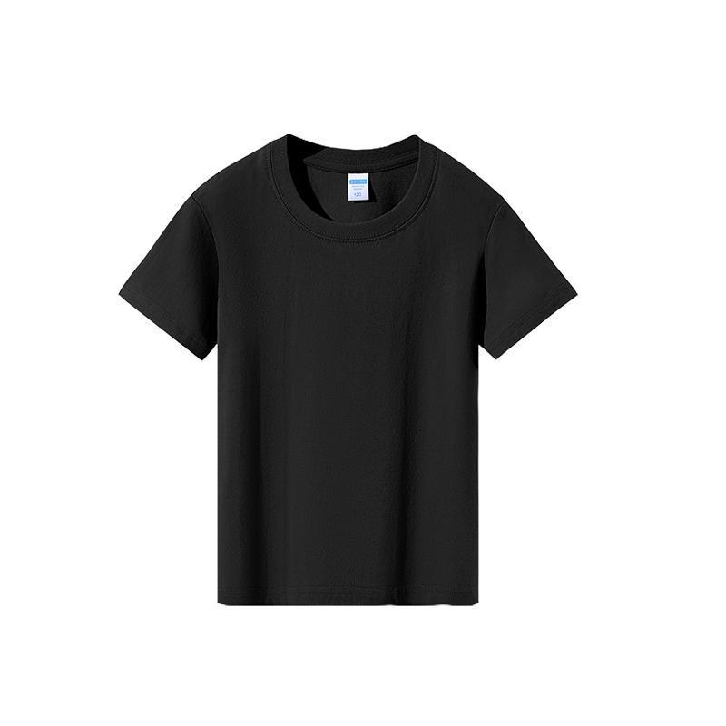 190g reines Baumwoll-Kinder-T-Shirt Kurzarm, einfarbiges Sommeroberteil für Jungen und Mädchen, lockeres Freizeit-Halbarm-Oberteil