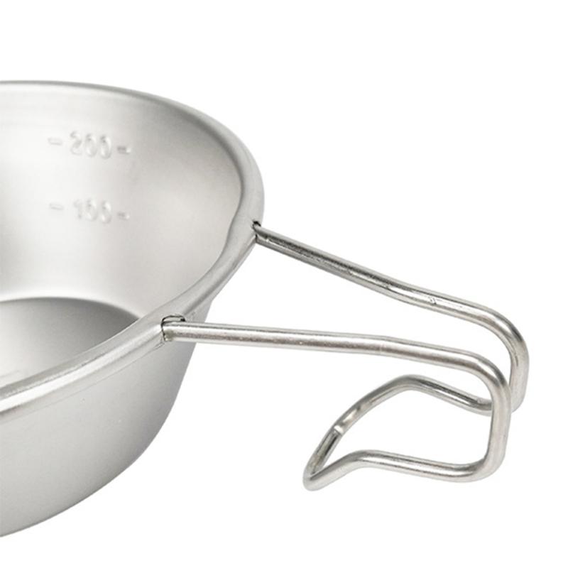 Stainless Steel Camping Cup 16.5x12cm Portable for Barbecue Hiking Camping Picnics Hangable Soup Bowl
