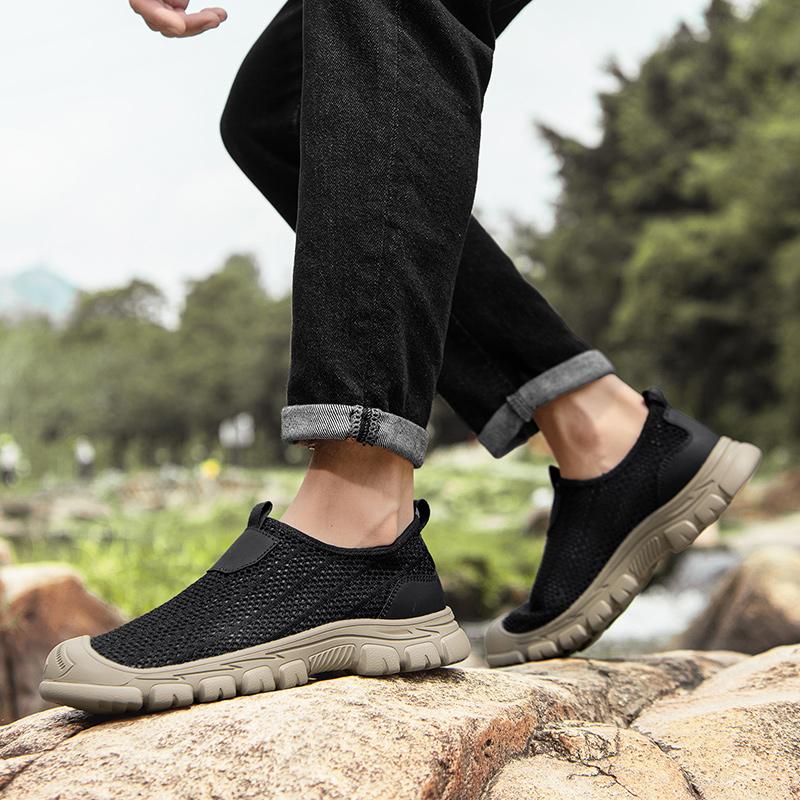 Summer Men Shoes Hollow Mesh Breathable Casual Sneakers Comfortable Walking Sport Shoes Lightweight Loafers Outdoor Wading Shoes