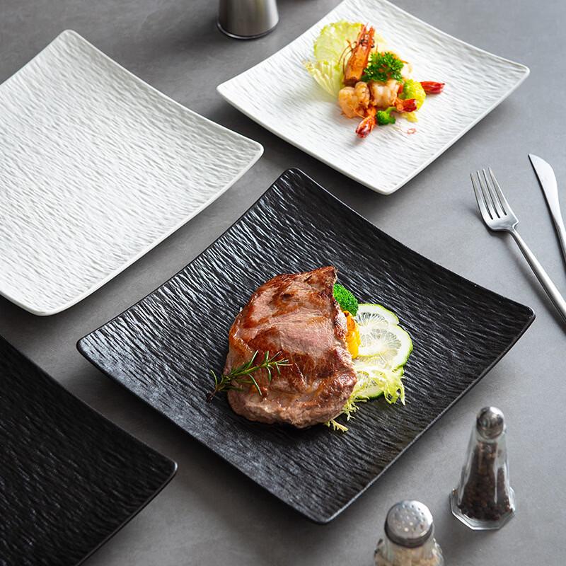 Ru Han Elegant Ceramic Square Dinner Plate