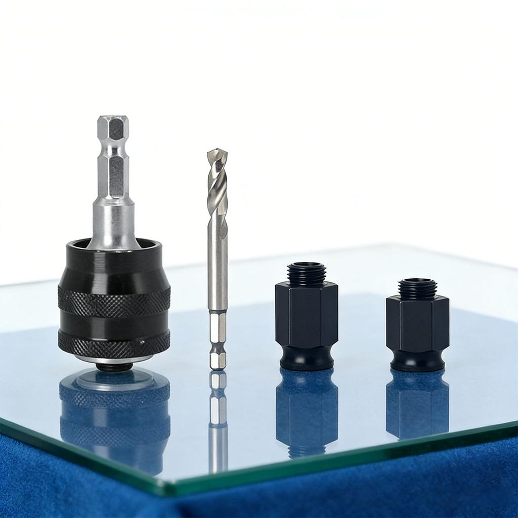 Hole Saw Arbor Quick Change Hole Saw Mandrel with Drill Bit and 2Pcs Connector for Woodworking