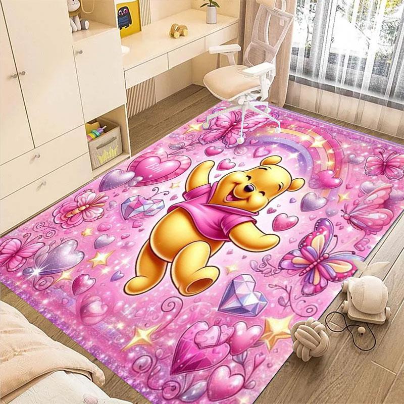 Cute Winnie The Pooh Honey Pattern Rug - Non-slip Kitchen Mat, Outdoor Rug, Home and Bedroom Decor, Yoga Mat, Birthday Gift.
