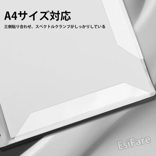 EsiFare A4 Size Music File, 2-Sided, 20 Sheets/40 Pages, with Writing Folder, Ring-Type, Anti-Reflective, Black Cover, Perfect for Organizing and Stor
