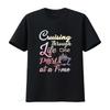 Cruising Through Life One Port At A Time And Youth T Shirt Black Vintage Washed Streetwear Breathable Comfortable Stylish